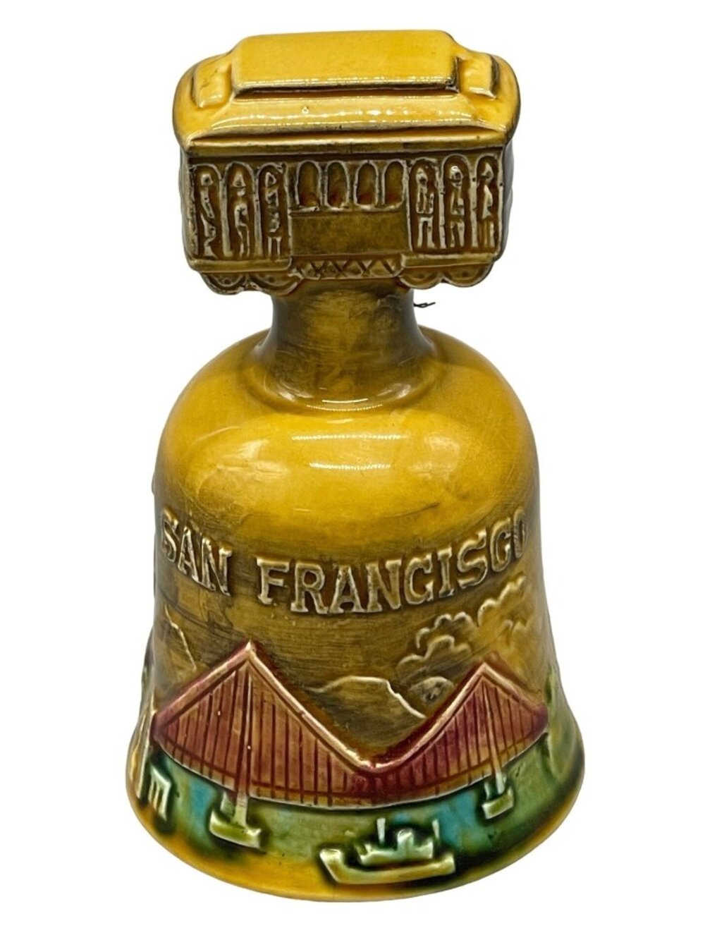 ceramic bell San Francisco cable car handle golden gate bridge ferry READ